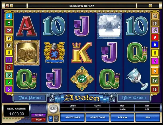 Avalon online slot - special features